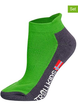 Trollkids Skarpety turystyczne (2 pary) &quot;Low Cut Socks II&quot; w kolorze zielonym ze sklepu Limango Polska w kategorii Skarpetki dziecięce - zdjęcie 173993732