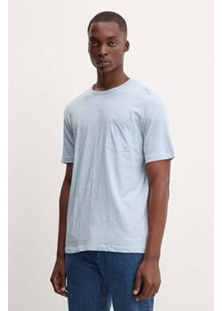 Marc O&apos;Polo t-shirt bawełniany kolor niebieski gładki ze sklepu ANSWEAR.com w kategorii T-shirty męskie - zdjęcie 173998254