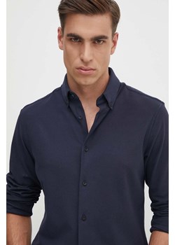 Calvin Klein koszula bawełniana męska kolor granatowy regular z kołnierzykiem button-down K10K113311 ze sklepu ANSWEAR.com w kategorii Koszule męskie - zdjęcie 173998352