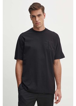 Calvin Klein Jeans t-shirt bawełniany męski kolor czarny z aplikacją J30J325657 ze sklepu ANSWEAR.com w kategorii T-shirty męskie - zdjęcie 173998842