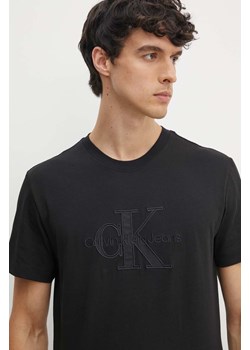 Calvin Klein Jeans t-shirt bawełniany męski kolor czarny z aplikacją J30J325916 ze sklepu ANSWEAR.com w kategorii T-shirty męskie - zdjęcie 173998863