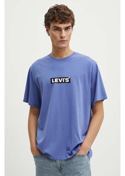 Levi&apos;s t-shirt bawełniany męski kolor fioletowy z nadrukiem A2082 ze sklepu ANSWEAR.com w kategorii T-shirty męskie - zdjęcie 173998883