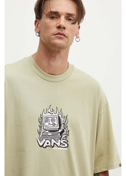 Vans t-shirt bawełniany męski kolor zielony z nadrukiem VN000HFKD3Z1 ze sklepu ANSWEAR.com w kategorii T-shirty męskie - zdjęcie 173998922