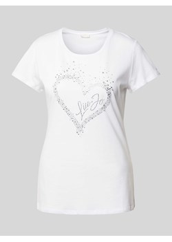 T-shirt z obszyciem z kamieni stras ze sklepu Peek&Cloppenburg  w kategorii Bluzki damskie - zdjęcie 173999552