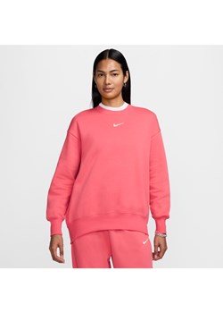 Damska bluza dresowa z półokrągłym dekoltem o kroju oversize Nike Sportswear Phoenix Fleece - Różowy ze sklepu Nike poland w kategorii Bluzy damskie - zdjęcie 174000874