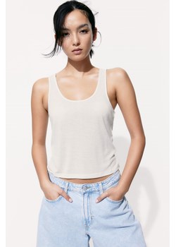 H & M - Prześwitujący top na ramiączkach - Beżowy ze sklepu H&M w kategorii Bluzki damskie - zdjęcie 174000924