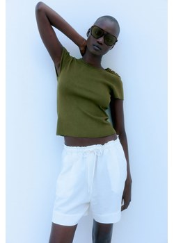 H & M - Top z guzikami - Zielony ze sklepu H&M w kategorii Bluzki damskie - zdjęcie 174000952