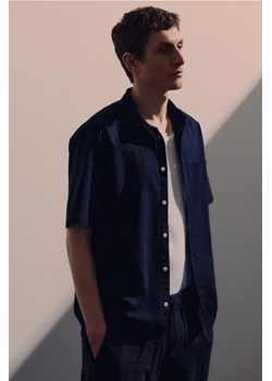 H & M - Koszula z domieszką lnu Regular Fit - Niebieski ze sklepu H&M w kategorii Koszule męskie - zdjęcie 174000973