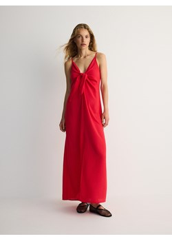 Reserved - Sukienka maxi z ozdobnym wiązaniem - czerwony ze sklepu Reserved w kategorii Sukienki - zdjęcie 174003754