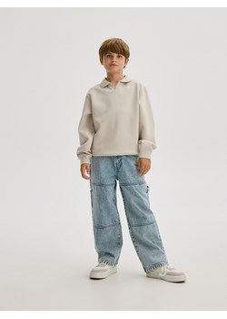 Reserved - Bluza z kołnierzem - beżowy ze sklepu Reserved w kategorii Bluzy chłopięce - zdjęcie 174003794