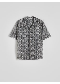Reserved - Wzorzysta koszula comfort fit - ciemnoszary ze sklepu Reserved w kategorii Koszule męskie - zdjęcie 174004512