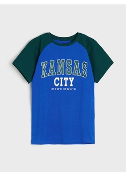 Sinsay - Koszulka z napisem - niebieski ze sklepu Sinsay w kategorii T-shirty chłopięce - zdjęcie 174005062