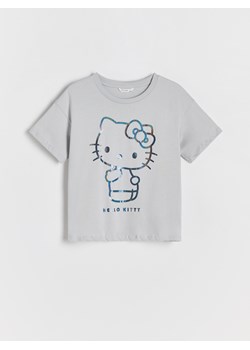 Reserved - T-shirt z nadrukiem Hello Kitty - jasnoszary ze sklepu Reserved w kategorii Bluzki dziewczęce - zdjęcie 174005824