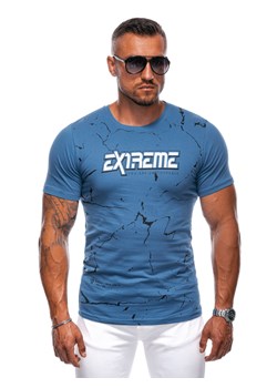 T-shirt męski z nadrukiem 1999S - ciemnoniebieski ze sklepu Edoti w kategorii T-shirty męskie - zdjęcie 174006513