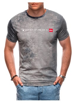 T-shirt męski z nadrukiem 1993S - szary ze sklepu Edoti w kategorii T-shirty męskie - zdjęcie 174006520