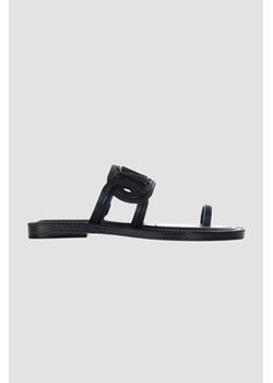 MICHAEL KORS Czarne klapki Alma Flat Sandal, Wybierz rozmiar 37,5 ze sklepu outfit.pl w kategorii Klapki damskie - zdjęcie 174006910