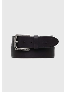 Pepe Jeans pasek skórzany MOSS BELT męski kolor czarny PM021026 ze sklepu ANSWEAR.com w kategorii Paski męskie - zdjęcie 174008794