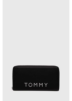 Tommy Jeans portfel damski kolor czarny AW0AW16389 ze sklepu ANSWEAR.com w kategorii Portfele damskie - zdjęcie 174008810