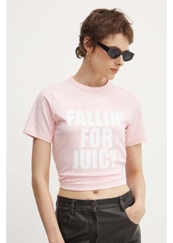 Juicy Couture t-shirt FALLIN FOR JUICY FITTED TSHIRT damski kolor różowy JCGCT224020 ze sklepu ANSWEAR.com w kategorii Bluzki damskie - zdjęcie 174008890