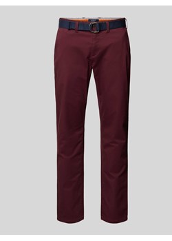 Spodnie o kroju slim fit z paskiem ze sklepu Peek&Cloppenburg  w kategorii Spodnie męskie - zdjęcie 174009294