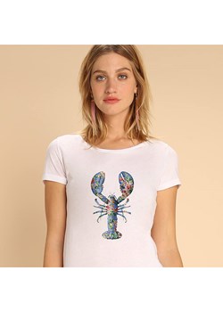 WOOOP Koszulka &quot;Floral lobster&quot; w kolorze białym ze sklepu Limango Polska w kategorii Bluzki damskie - zdjęcie 174010772