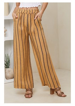 Rodier Lin Lniane spodnie w kolorze musztardowo-szarym ze sklepu Limango Polska w kategorii Spodnie damskie - zdjęcie 174011481