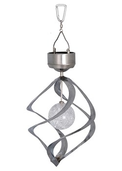 STAR Trading Solarny dzwoneczek LED &quot;Windmill&quot; w kolorze srebrnym - wys. 35 cm ze sklepu Limango Polska w kategorii Oświetlenie ogrodowe - zdjęcie 174011903