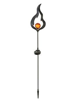 STAR Trading Solarna lampa ogrodowa LED w kolorze czarno-pomarańczowym - wys. 77 cm ze sklepu Limango Polska w kategorii Oświetlenie ogrodowe - zdjęcie 174011934