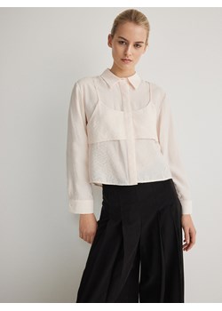 Reserved - Koszula o nieregularnej formie - brzoskwiniowy ze sklepu Reserved w kategorii Bluzki damskie - zdjęcie 174013902