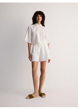 Reserved - Lniane szorty - biały ze sklepu Reserved w kategorii Szorty - zdjęcie 174013913