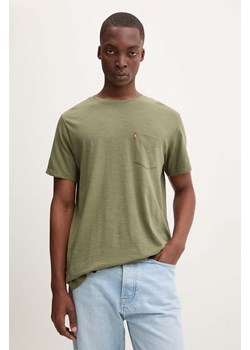 Levi&apos;s t-shirt bawełniany męski kolor zielony z nadrukiem ze sklepu ANSWEAR.com w kategorii T-shirty męskie - zdjęcie 174018362