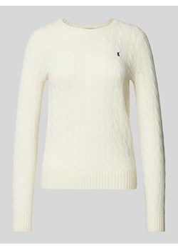 Sweter wełniany ze ściegiem warkoczowym model ‘JULIANNA’ ze sklepu Peek&Cloppenburg  w kategorii Swetry damskie - zdjęcie 174019282