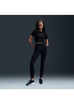 Damskie legginsy 7/8 z wysokim stanem zapewniające delikatne wsparcie Nike Zenvy Rib - Czerń ze sklepu Nike poland w kategorii Spodnie damskie - zdjęcie 174019733
