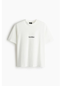 H & M - T-shirt z nadrukiem Loose Fit - Biały ze sklepu H&M w kategorii Bluzki damskie - zdjęcie 174019882