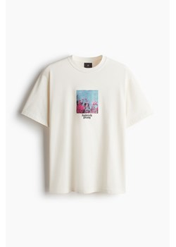 H & M - T-shirt z nadrukiem Loose Fit - Biały ze sklepu H&M w kategorii Bluzki damskie - zdjęcie 174019952