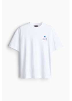 H & M - T-shirt z nadrukiem Loose Fit - Biały ze sklepu H&M w kategorii Bluzki damskie - zdjęcie 174019954