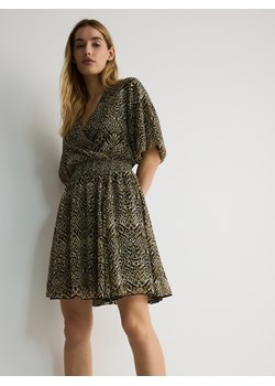 Reserved - Sukienka z bufkami - beżowy ze sklepu Reserved w kategorii Sukienki - zdjęcie 174023164