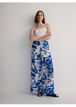 Reserved - Wzorzyste spodnie palazzo - niebieski ze sklepu Reserved w kategorii Spodnie damskie - zdjęcie 174023304