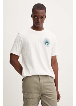 Marc O&apos;Polo t-shirt bawełniany męski kolor beżowy z nadrukiem 426201251468 ze sklepu ANSWEAR.com w kategorii T-shirty męskie - zdjęcie 174024471