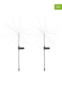 lumisky Lampy solarne LED (2 szt.) &quot;Fireworks&quot; w kolorze białym na trzonku - wys. 97 cm ze sklepu Limango Polska w kategorii Oświetlenie ogrodowe - zdjęcie 174024553