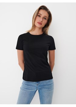 Mohito - Czarny t-shirt z bawełny - czarny ze sklepu Mohito w kategorii Bluzki damskie - zdjęcie 174024904