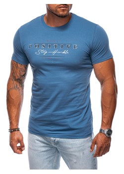 T-shirt męski z nadrukiem 2000S - niebieski ze sklepu Edoti w kategorii T-shirty męskie - zdjęcie 174025702