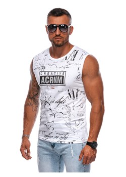 Bokserka męska z nadrukiem 1975S - biała ze sklepu Edoti w kategorii T-shirty męskie - zdjęcie 174025711