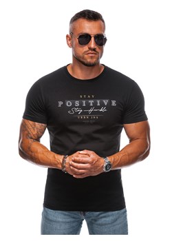 T-shirt męski z nadrukiem 2000S - czarny ze sklepu Edoti w kategorii T-shirty męskie - zdjęcie 174025742