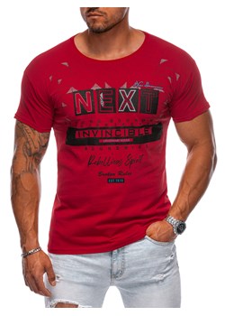 T-shirt męski z nadrukiem 1977S - czerwony ze sklepu Edoti w kategorii T-shirty męskie - zdjęcie 174025790