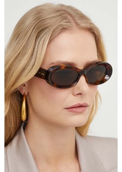 Gucci okulary przeciwsłoneczne damskie kolor brązowy ze sklepu ANSWEAR.com w kategorii Okulary przeciwsłoneczne damskie - zdjęcie 174026053