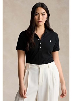Polo Ralph Lauren polo damski kolor czarny z kołnierzykiem ze sklepu ANSWEAR.com w kategorii Bluzki damskie - zdjęcie 174026071