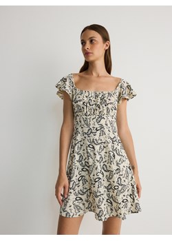 Reserved - Sukienka mini z falbanami - złamana biel ze sklepu Reserved w kategorii Sukienki - zdjęcie 174029231