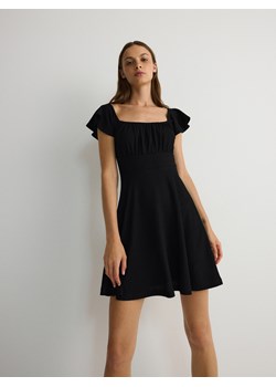 Reserved - Sukienka mini z falbanami - czarny ze sklepu Reserved w kategorii Sukienki - zdjęcie 174029240