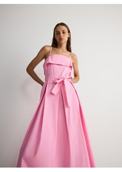 Reserved - Sukienka z wiązaniem z bawełny - różowy ze sklepu Reserved w kategorii Sukienki - zdjęcie 174029461